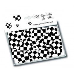Sachet 150 confettis de table drapeau à damier Déco festive D30002