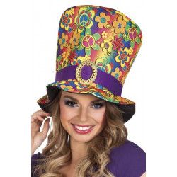 Chapeau haut de forme hippie femme Accessoires de fête 44523