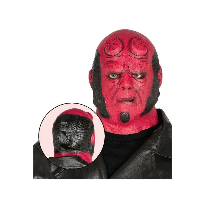 Masque démon rouge latex Accessoires de fête 2384