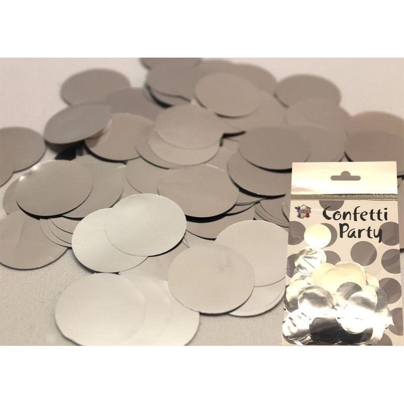 Sachet 15 grammes confettis 2,5 cm métallisé argent Déco festive 22605AR