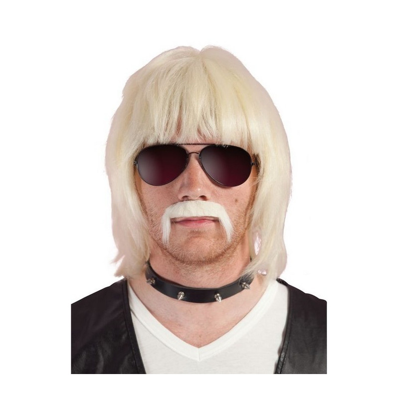 Perruque et moustache Bobby - Blonde Accessoires de fête 51920