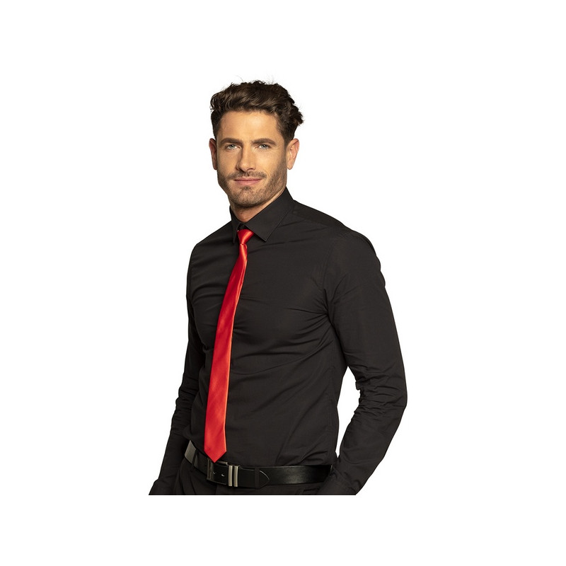 Cravate rouge brillant 50 cm Accessoires de fête 52967