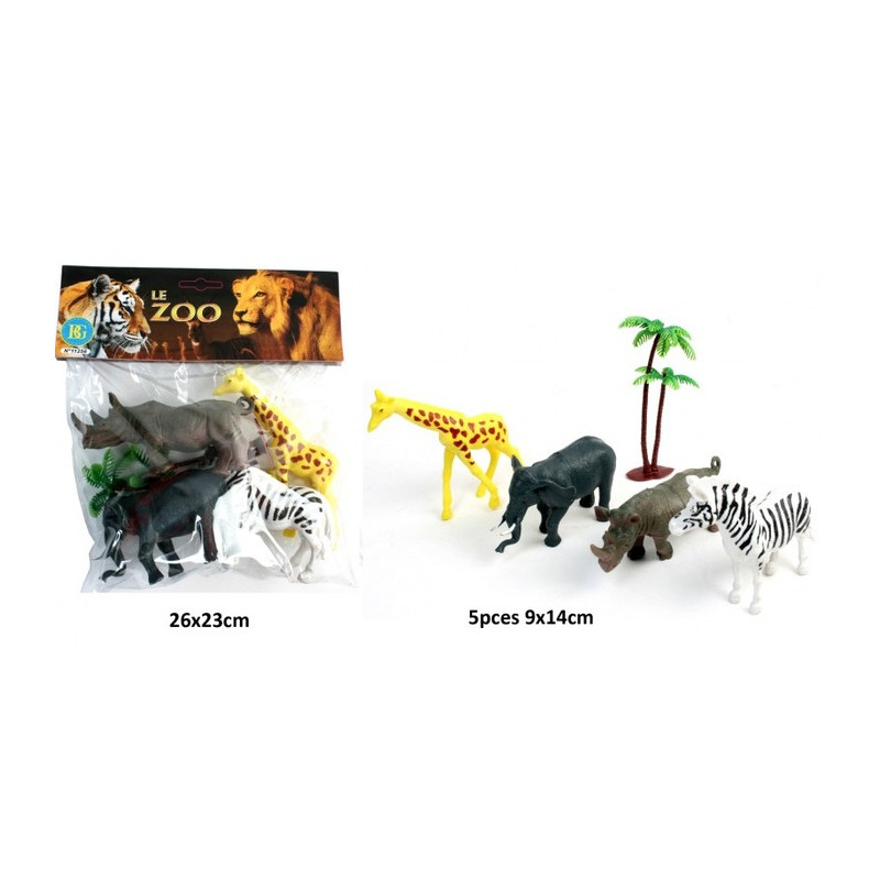 Sachet 4 animaux du zoo 9 à 14 cm Jouets et articles kermesse 11256