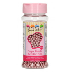 Perles en sucre FunCakes rose métallisé 80 g Cake Design G42715