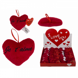 Peluche petit coeur rouge Je t'aime 10 cm Jouets et articles kermesse 626108