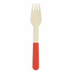 Petites fourchettes en bois rouge et or x 8 Déco festive 913225