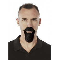 Moustache et barbichette noires mousquetaire Accessoires de fête 89218