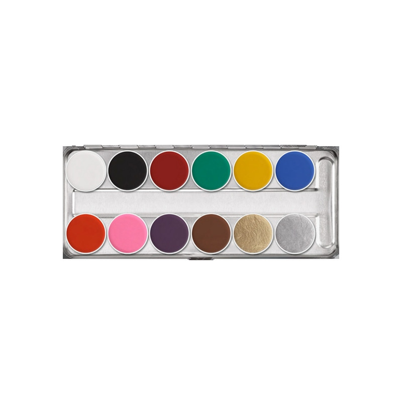 Palette maquillage Aquacolor 12 couleurs 40 ml Accessoires de fête 01104-SN