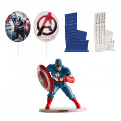 Kit décor gâteaux Captain America Déco festive 350092