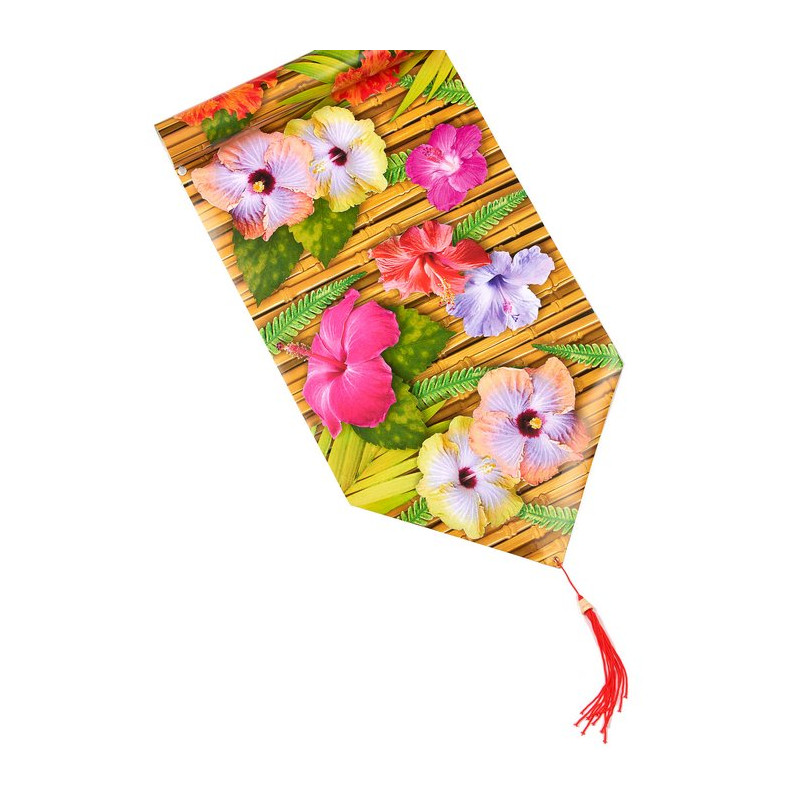 Chemin de table fleur d'hibiscus 1.80 m Déco festive 58305-57189