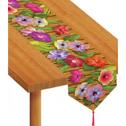 Chemin de table fleur d'hibiscus 1.80 m Déco festive 58305-57189