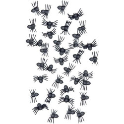 Sachet 70 araignées en plastique Déco festive 19232