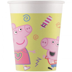 Gobelets carton Peppa Pig™ x 8 Déco festive LPIG93471