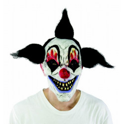 Masque clown maléfique noir et blanc adulte Accessoires de fête 15219