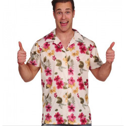 Chemise hawaïenne à fleurs homme taille L Déguisements 18920