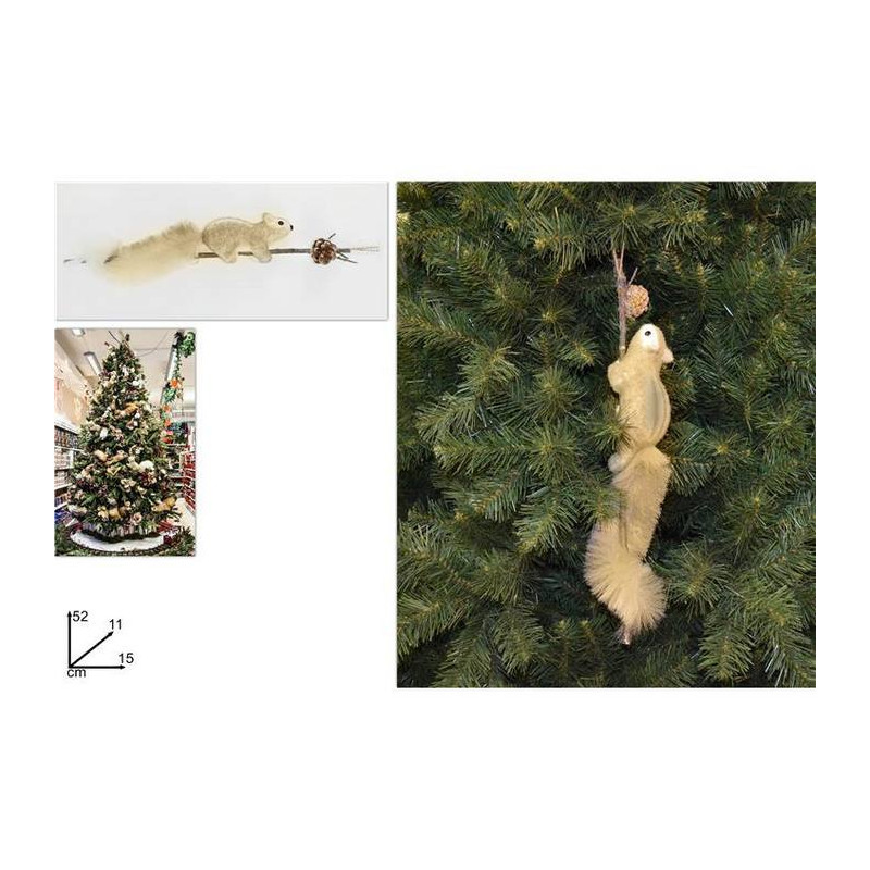 Branche à suspendre avec écureuil doré 52 cm Déco festive 3688294