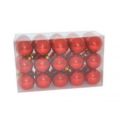 Coffret 30 boules Noël rouge brillant 6 cm Déco festive 3217241