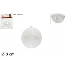 Boule plastique transparente à suspendre 8 cm Déco festive 3130359