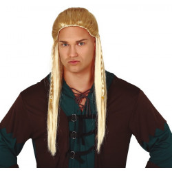 Perruque blonde longue médiévale homme Accessoires de fête 4436
