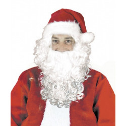 Perruque et barbe blanche bouclées Père Noël Accessoires de fête 9041NOEL