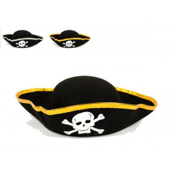 Chapeau pirate noir avec tête de squelette Accessoires de fête 3620218