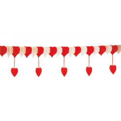 Guirlande papier coeurs rouge/blanc St. Valentin 4m Déco festive 2747