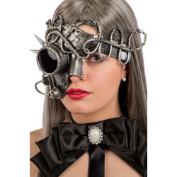 Demi-masque Steampunk argenté adulte Accessoires de fête 00676