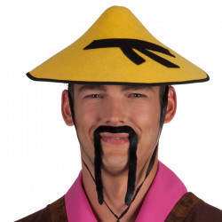 Moustache chinoise noire Accessoires de fête 01808