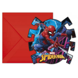 Cartes invitation anniversaire Spiderman Team Up x 6 Déco festive LSPI89453