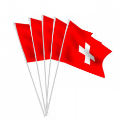 Lot 10 drapeaux Suisse 9.5x16cm Déco festive 14540
