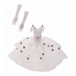 Stickers robe princesse blanche avec gants Déco festive 12886