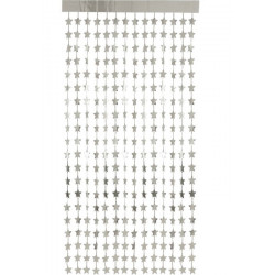 Rideau de porte étoiles argentées alu 2x1m Déco festive 18896