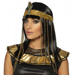 Perruque reine égyptienne avec bandeau doré Accessoires de fête 85057
