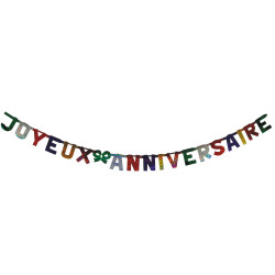 Guirlande lettres joyeux anniversaire géantes hologramme Déco festive 40112194