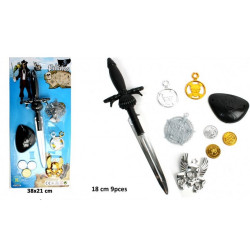 Panoplie pirate avec épée 18 cm et accessoires Accessoires de fête 28001