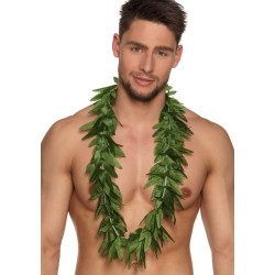 Collier hawaiien feuilles de cana Accessoires de fête 52269