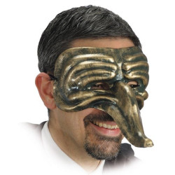 Masque vénitien cuivré avec long nez Accessoires de fête 834