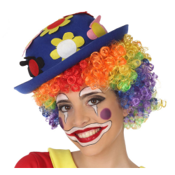 Chapeau melon clown bleu adulte Accessoires de fête 63658