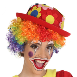 Chapeau melon clown rouge adulte Accessoires de fête 63657