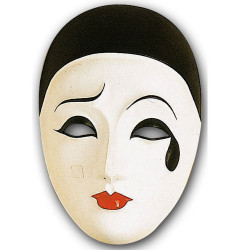 Masque Pierrot plastique Accessoires de fête 00056
