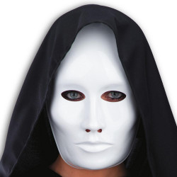 Masque plastique blanc adulte Accessoires de fête 00083