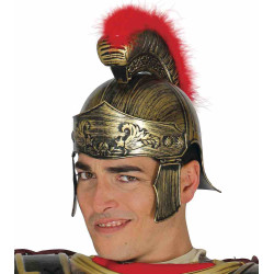 Casque romain avec crête rouge adulte Accessoires de fête 13361