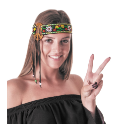 Bandeau hippie Peace and Love Accessoires de fête 333167