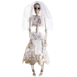 Squelette mariée avec voile à suspendre 40 cm Déco festive 09876