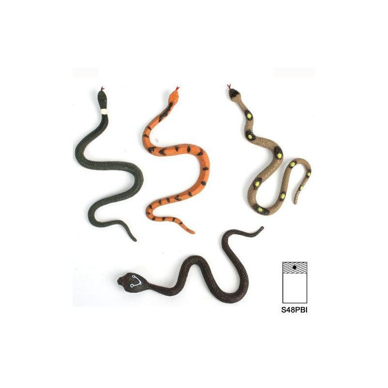 Serpent 17 cm en plastique vendu par 48 Jouets et articles kermesse 11157-LOT