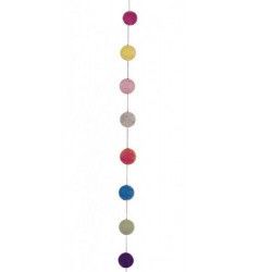 Guirlande de boules en feutre multicolore 180 cm Déco festive 80641