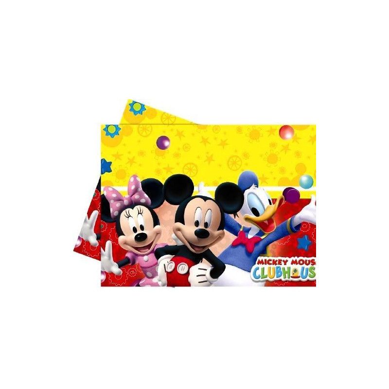Nappe anniversaire plastique Playful Mickey™ Déco festive LMIC81511