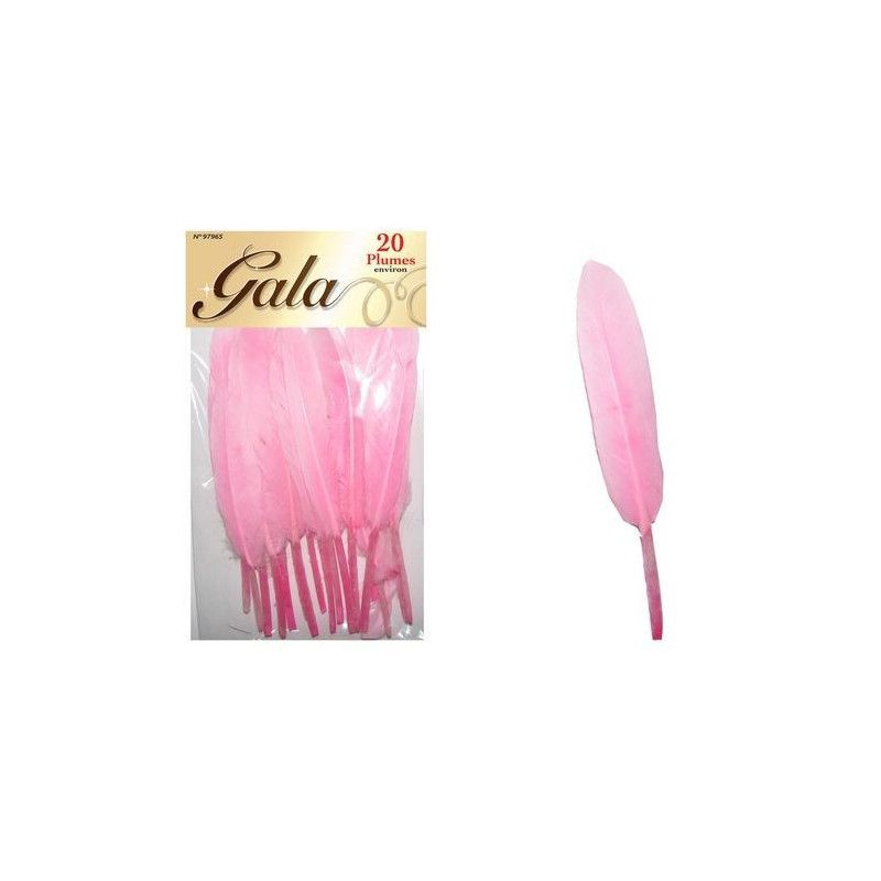 Sachet 20 plumes roses Accessoires de fête 97965