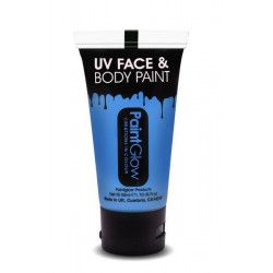 Tube maquillage bleu fluo UV 50 ml Accessoires de fête AA1B03