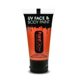 Tube maquillage orange fluo UV 50 ml Accessoires de fête AA1B05